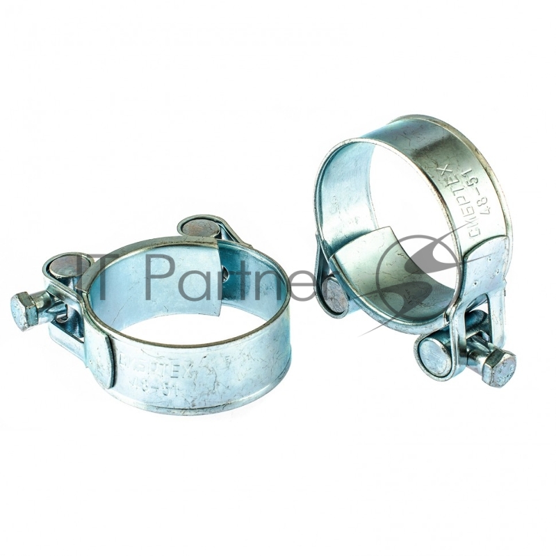 Хомуты СИБРТЕХ металлические, силовые 48-51мм ширина 22мм шарнирный, W1, 2шт 47539