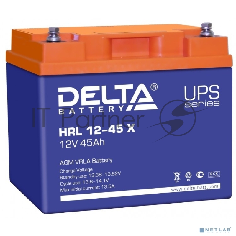 Батарея Delta HRL 12-45 X (45Ач, 12В) свинцово-кислотный аккумулятор