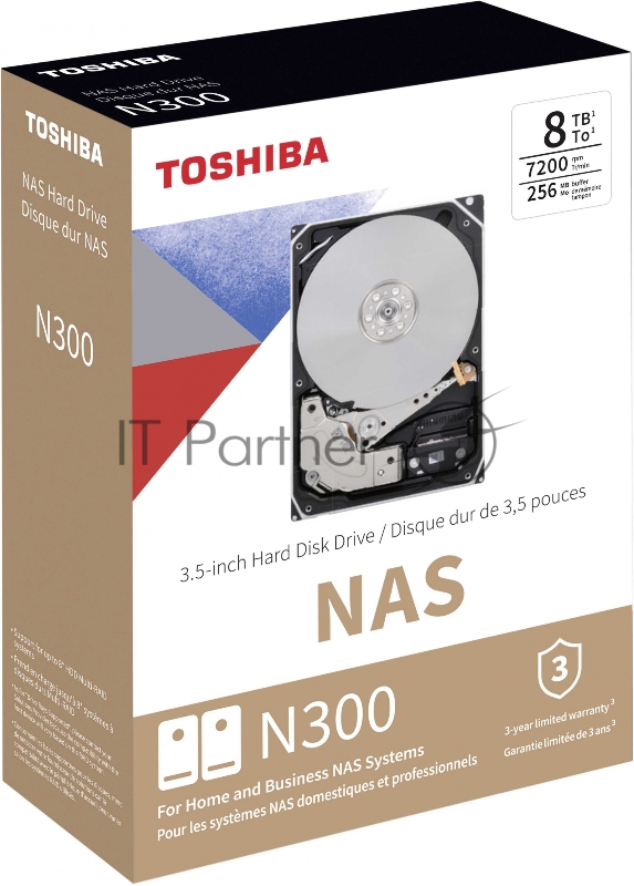 Жесткий диск Toshiba SATA-III 8Tb HDWG480EZSTA N300 (7200rpm) 256Mb 3.5 Rtl