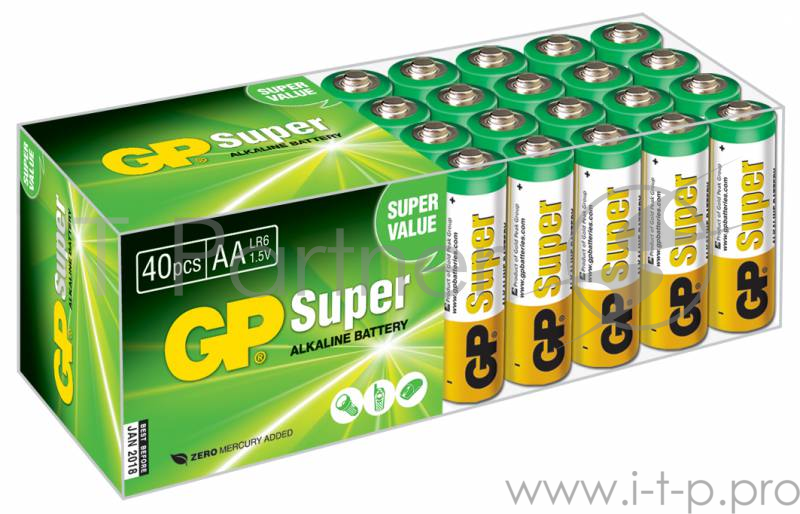 Батарея GP Super Alkaline 15A LR6 AA (40шт)