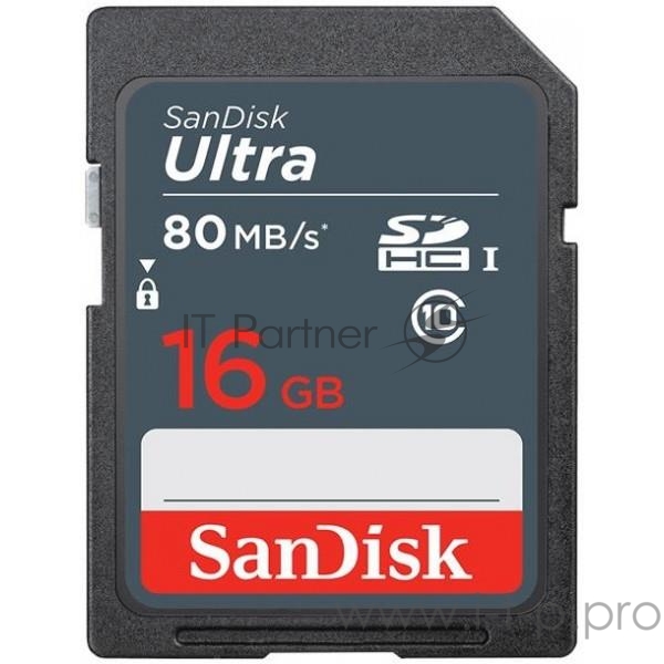 Карта памяти SDHC 16GB UHS-I SANDISK SDSDUNS-016G-GN3IN
