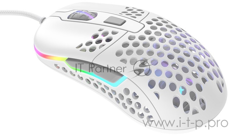 Игровая мышь Xtrfy M42 белая (5 кнопок, OMRON, Pixart 3389, 16000 dpi, RGB подсветка, USB)