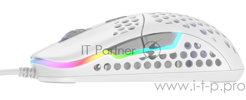 Игровая мышь Xtrfy M42 белая (5 кнопок, OMRON, Pixart 3389, 16000 dpi, RGB подсветка, USB)