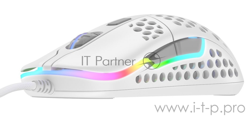 Игровая мышь Xtrfy M42 белая (5 кнопок, OMRON, Pixart 3389, 16000 dpi, RGB подсветка, USB)
