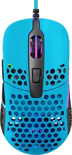 Игровая мышь Xtrfy M42 голубая (5 кнопок, OMRON, Pixart 3389, 16000 dpi, RGB подсветка, USB)