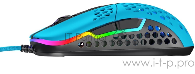 Игровая мышь Xtrfy M42 голубая (5 кнопок, OMRON, Pixart 3389, 16000 dpi, RGB подсветка, USB)