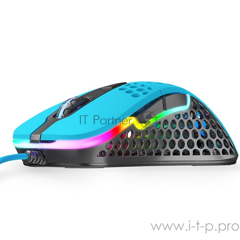 Игровая мышь Xtrfy M42 голубая (5 кнопок, OMRON, Pixart 3389, 16000 dpi, RGB подсветка, USB)