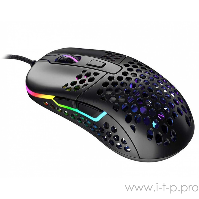 Игровая мышь чёрная Xtrfy M42 (5 кнопок, OMRON, Pixart 3389, 16000 dpi, RGB подсветка, USB)