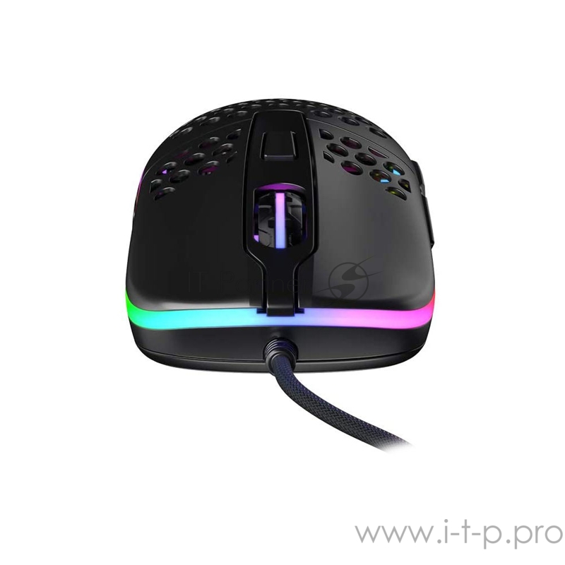 Игровая мышь чёрная Xtrfy M42 (5 кнопок, OMRON, Pixart 3389, 16000 dpi, RGB подсветка, USB)