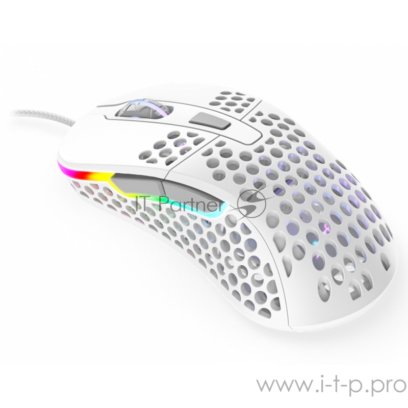 Игровая мышь Xtrfy M4 белая (5 кнопок, OMRON, Pixart 3389, 16000 dpi, RGB подсветка, USB)