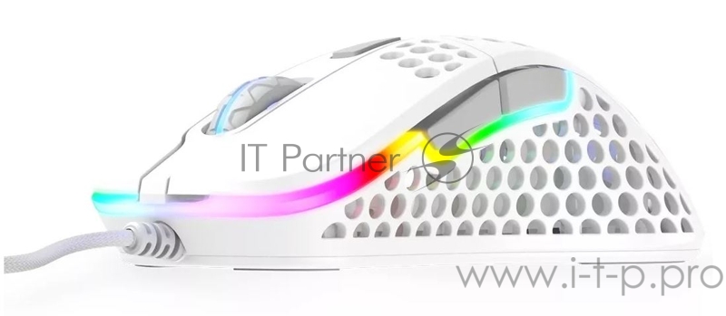 Игровая мышь Xtrfy M4 белая (5 кнопок, OMRON, Pixart 3389, 16000 dpi, RGB подсветка, USB)