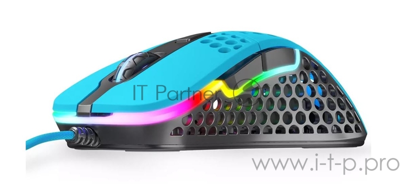 Игровая мышь Xtrfy M4 голубая (5 кнопок, OMRON, Pixart 3389, 16000 dpi, RGB подсветка, USB)