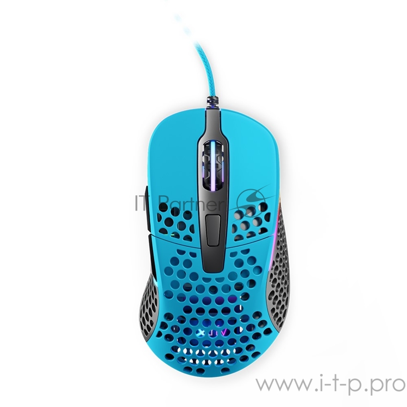 Игровая мышь Xtrfy M4 голубая (5 кнопок, OMRON, Pixart 3389, 16000 dpi, RGB подсветка, USB)