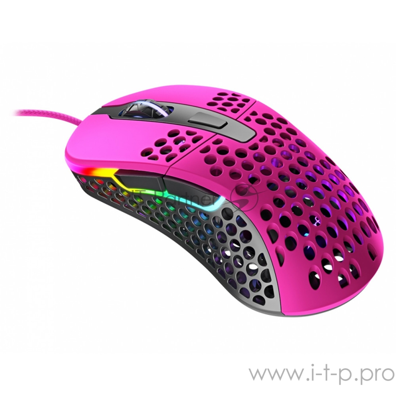 Игровая мышь Xtrfy M4 розовая (5 кнопок, OMRON, Pixart 3389, 16000 dpi, RGB подсветка, USB)
