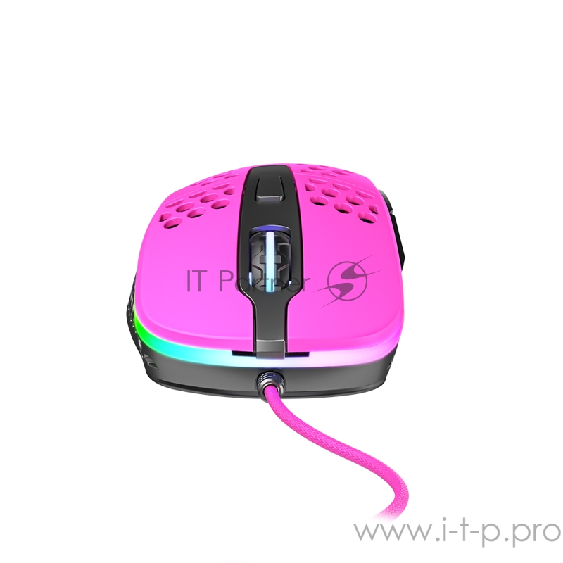 Игровая мышь Xtrfy M4 розовая (5 кнопок, OMRON, Pixart 3389, 16000 dpi, RGB подсветка, USB)