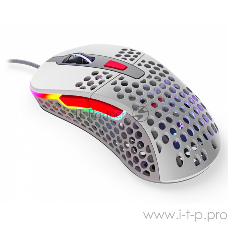 Игровая мышь Xtrfy M4 серая (5 кнопок, OMRON, Pixart 3360, 12000 dpi, RGB подсветка, USB)