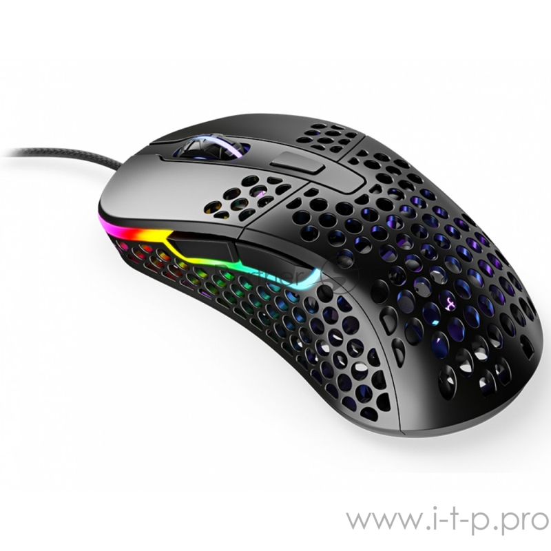 Игровая мышь Xtrfy M4 чёрная (5 кнопок, OMRON, Pixart 3389, 16000 dpi, RGB подсветка, USB)