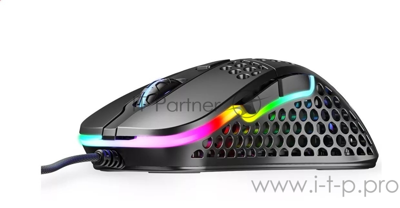 Игровая мышь Xtrfy M4 чёрная (5 кнопок, OMRON, Pixart 3389, 16000 dpi, RGB подсветка, USB)