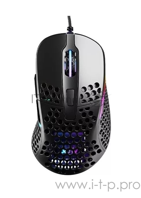 Игровая мышь Xtrfy M4 чёрная (5 кнопок, OMRON, Pixart 3389, 16000 dpi, RGB подсветка, USB)