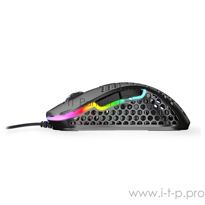 Игровая мышь Xtrfy M4 чёрная (5 кнопок, OMRON, Pixart 3389, 16000 dpi, RGB подсветка, USB)
