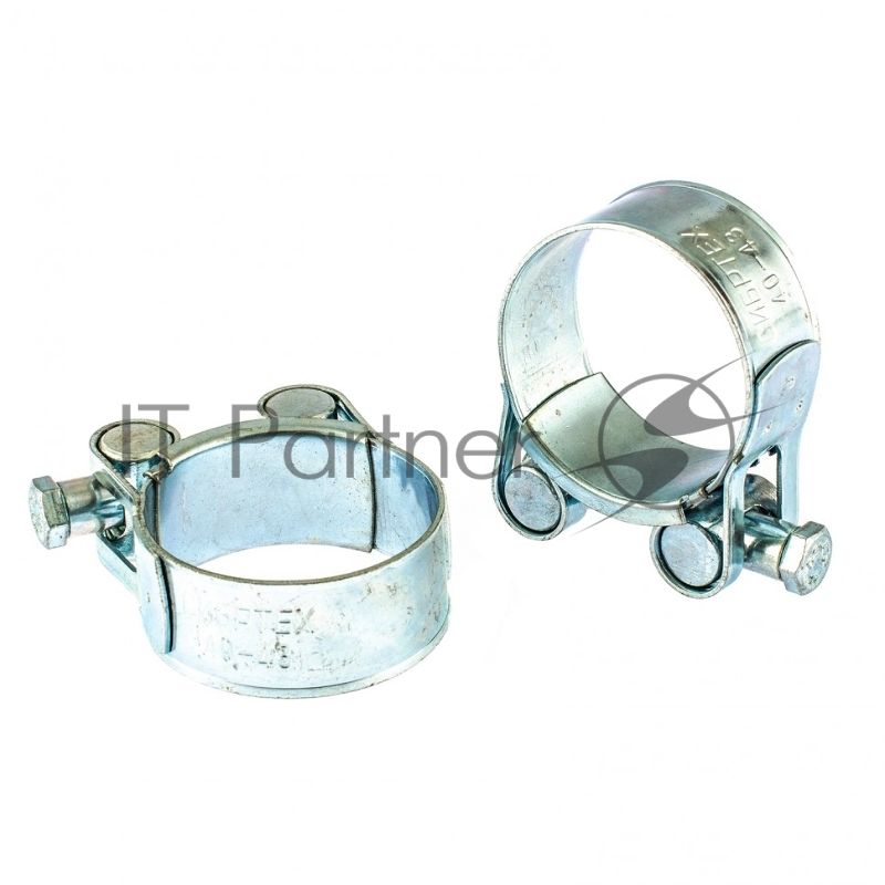 Хомуты СИБРТЕХ металлические, силовые 40-43мм ширина 20мм шарнирный, W1, 2шт 47525