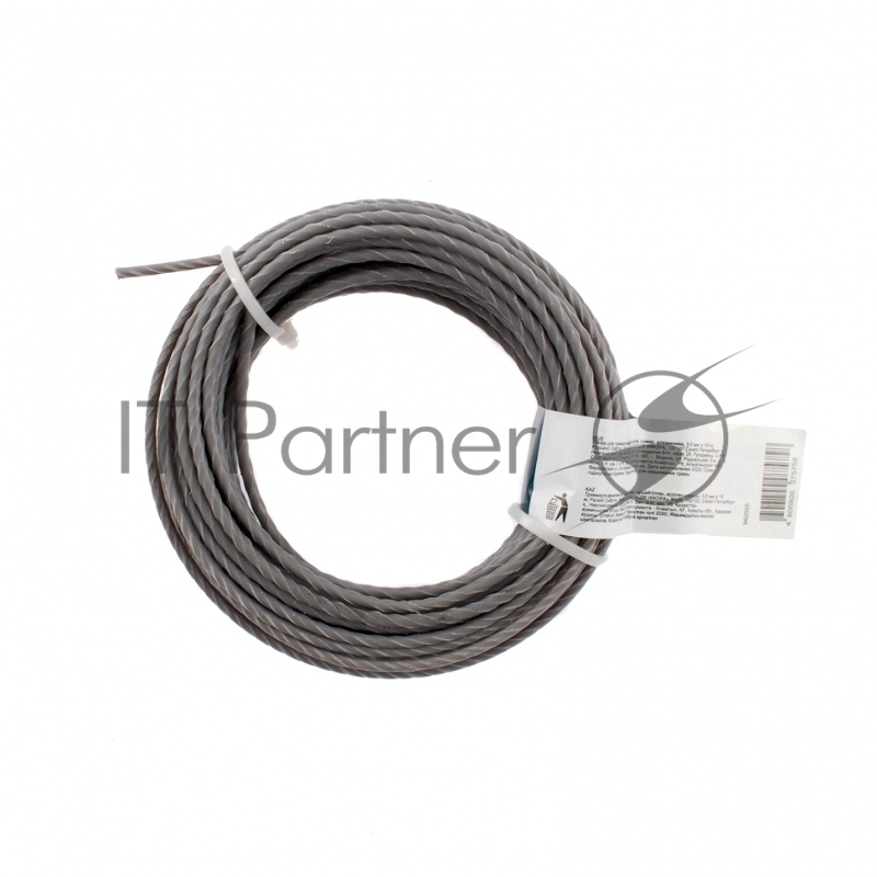 Леска СИБРТЕХ для триммера квадратная витая, армир. алюминием, 3,0 мм х 10 м, Россия 962005