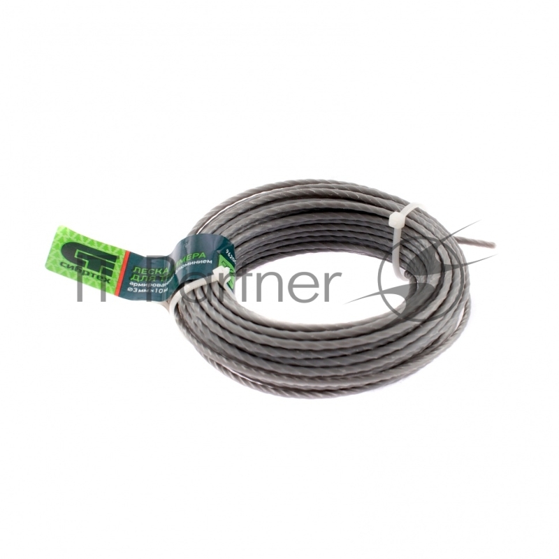 Леска СИБРТЕХ для триммера квадратная витая, армир. алюминием, 3,0 мм х 10 м, Россия 962005