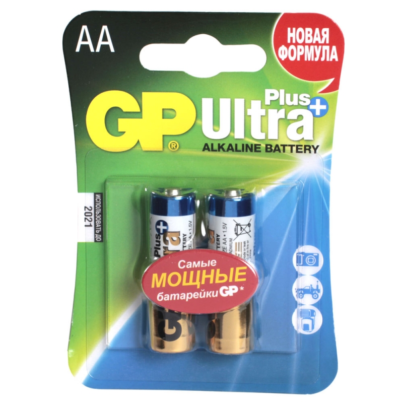 Батарея GP Ultra Plus Alkaline 15AUP LR6 AA (2шт)