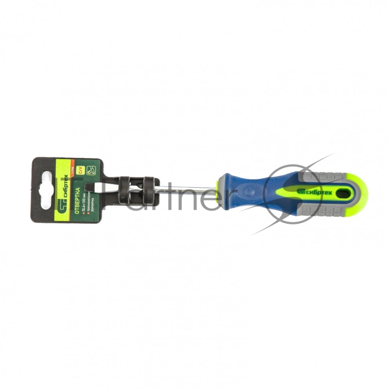 Отвертка СИБРТЕХ , SL6,0x100 мм, CrV, 3-х компонентная рукоятка //Сибртех 11798