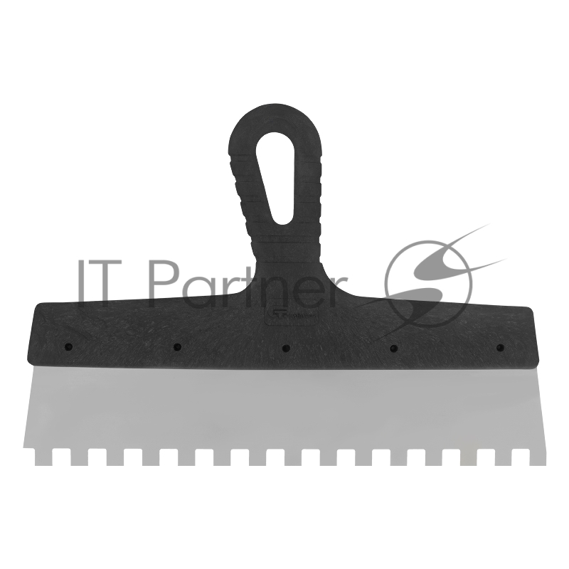 Шпатель СИБРТЕХ из нержавеющей стали, 300 мм зуб 10х10 мм пластмассовая ручка 85501