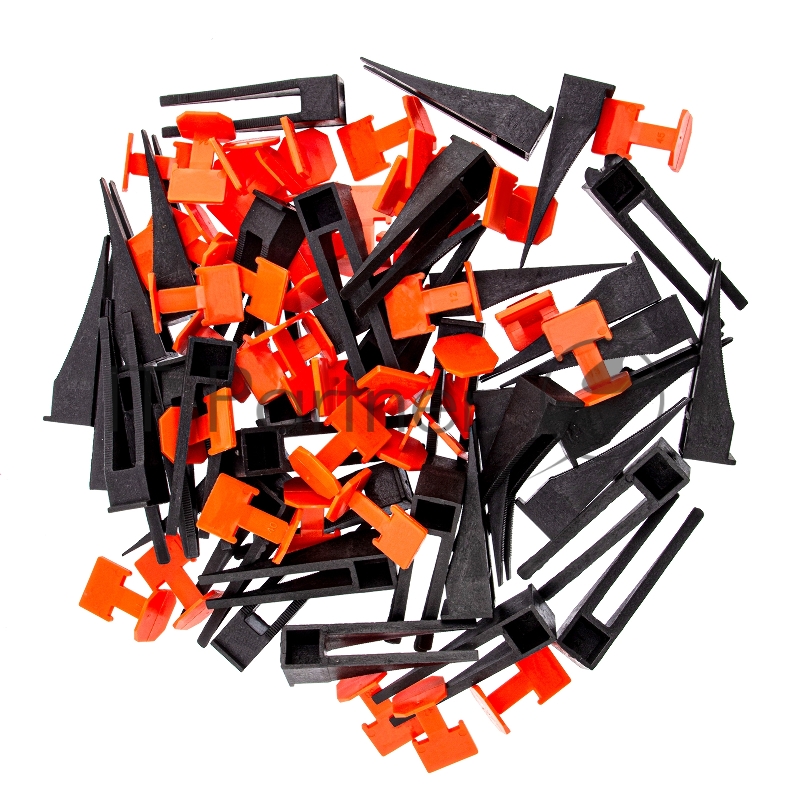 Система СИБРТЕХ выравнивания плитки СВП. Комплект - зажим + клин 40/40 шт. пакет ПЭНД// СИБРТЕХ 88060