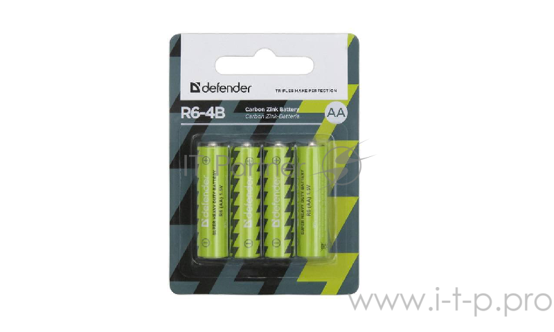 Батарея солевая Defender R6-4B AA (4шт)