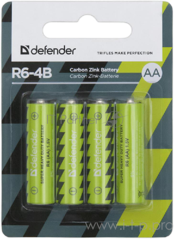 Батарея солевая Defender R6-4B AA (4шт)