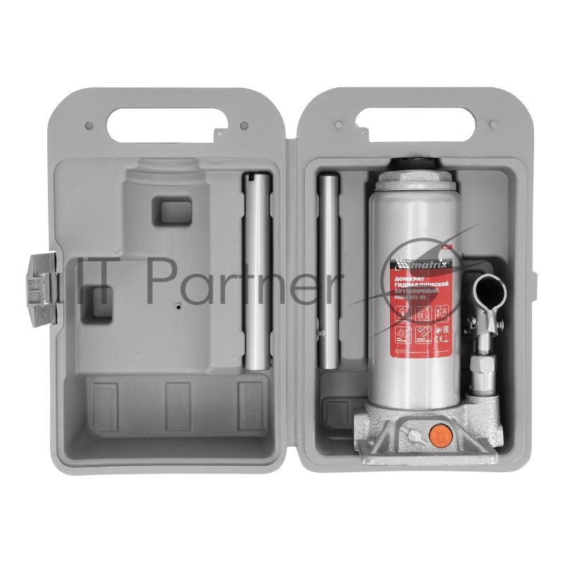 Домкрат гидравлический бутылочный MATRIX, 6 т, h подъема 216–413 мм 50777