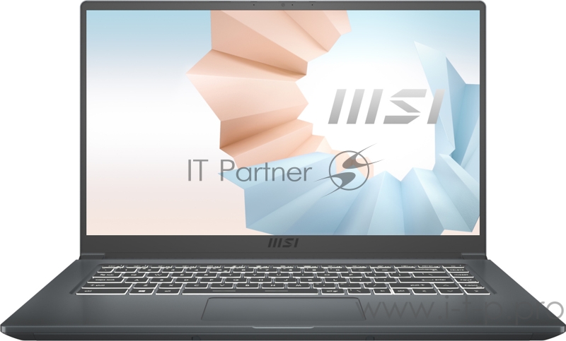 Ноутбук MSI Modern 15 A11SBU-658RU TigerLake i5-1135G7/8GB/512GB SSD/noODD/15.6 FHD,60Hz IPS/MX450, GDDR5 2GB/WiFi+BT/Win10/Carbon Grey