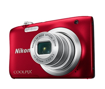 Фотоаппарат Nikon CoolPix A100 красный 20.1Mpix Zoom5x 2.7 720p 25Mb SDXC CCD 1x2.3 IS el 10minF/EN
