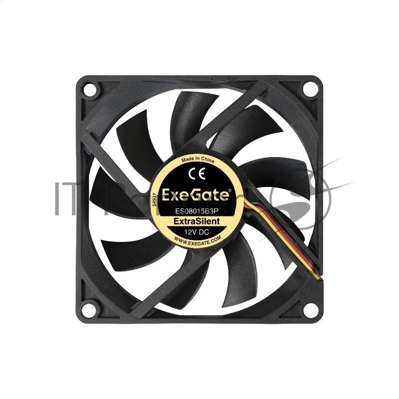 Вентилятор ExeGate EX288923RUS ExtraSilent ES08015B3P (80x80x15 мм, 2-Ball (двойной шарикоподшипник), 3pin, 1600RPM, 22dBA)
