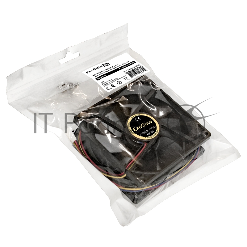 Вентилятор ExeGate EX288927RUS EX09225B4P-PWM (92x92x25 мм, 2-Ball (двойной шарикоподшипник), 4pin, PWM, 29dBA)