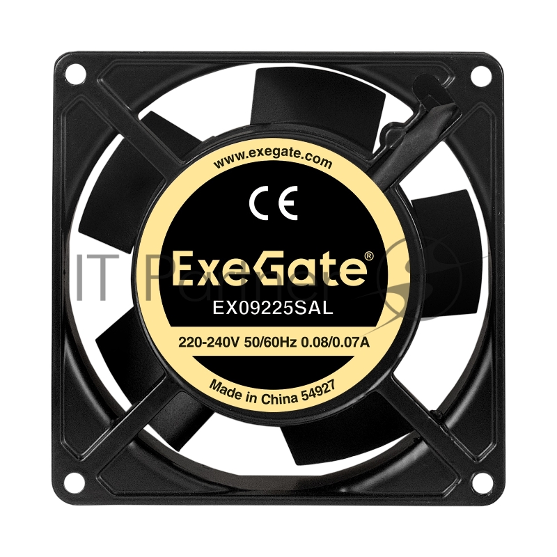 Вентилятор 220В ExeGate EX289005RUS EX09225SAL (92x92x25 мм, Sleeve bearing (подшипник скольжения), подводящий провод 30 см, 2500RPM, 34dBA)