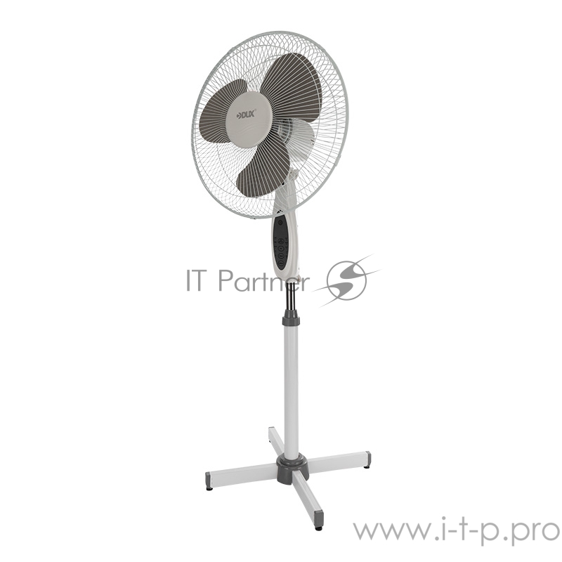 Вентилятор напольный DUX DX-1601R с пультом и таймером, 40 Вт, 220V, цвет белый/серый