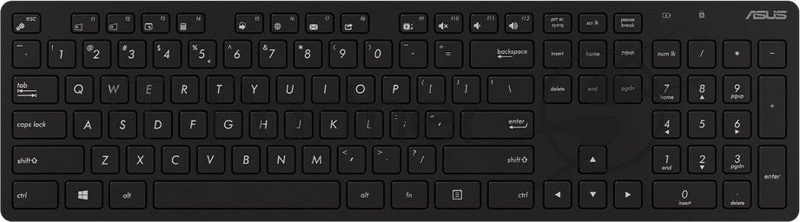 Клавиатура + мышь Asus W5000 клав:черный/черный мышь:черный USB беспроводная slim Multimedia