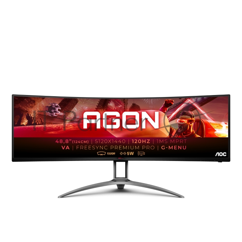 МОНИТОР 49 AOC AGON AG493UCX Black (VA, изогнутый, 5120x1440, 120Hz, HDR400, 1 ms, 178°/178°, 550 cd/m, 80M:1, +2xHDMI)