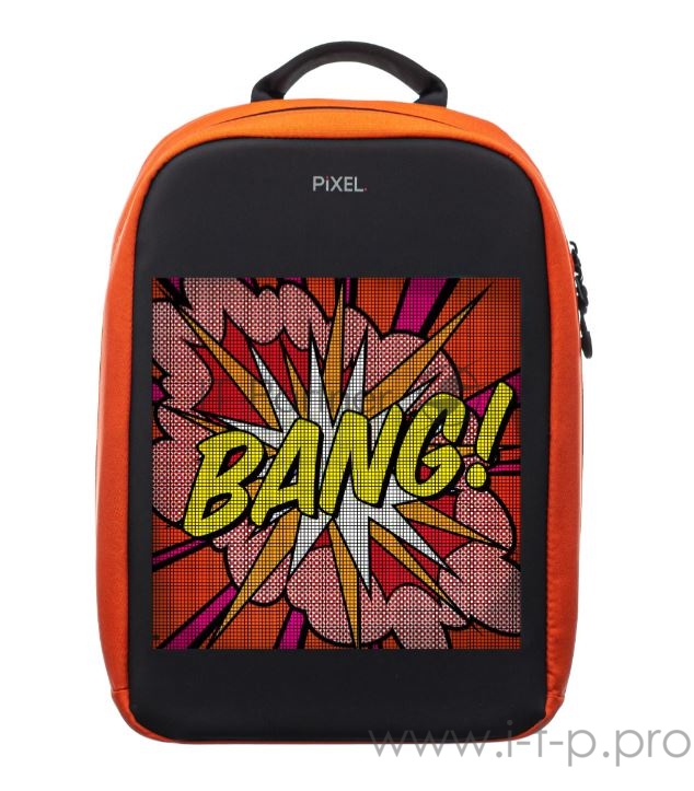 Рюкзак PIXEL MAX Orange оранжевый (LED-экран 25*25 px, 16,5 млн цветов, 20 л., полиэстер)