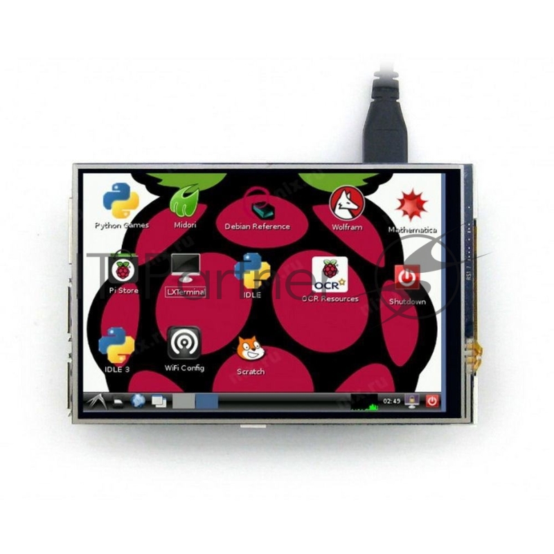 ACD17-RA416 Waveshare 4 резистивный сенсорный дисплей без корпуса, 480*320 IPS матрица, вход SPI, питание по USB, для Raspberry Pi 3 (WS10207)