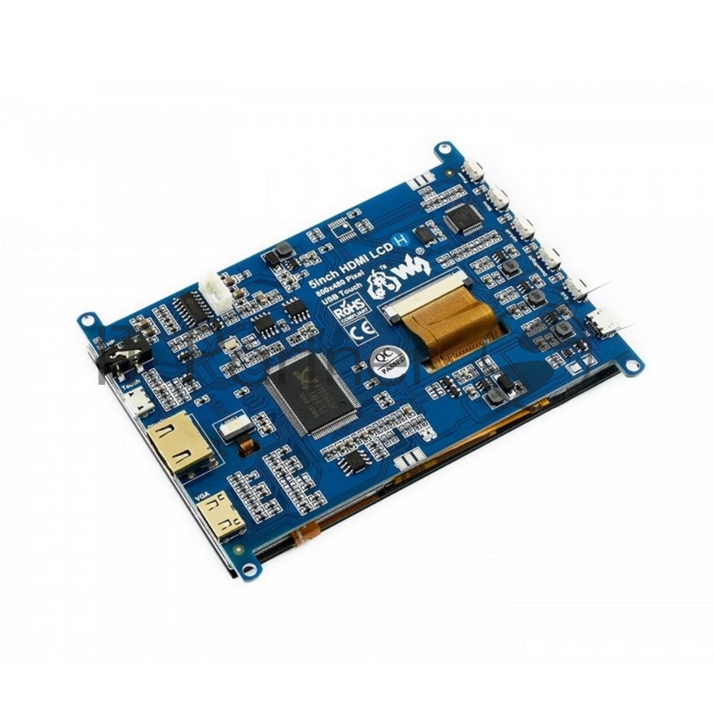ACD18-RA417 Waveshare 5 емкостной сенсорный дисплей без корпуса, 800*480 TFT матрица, вход HDMI, питание по USB, для Raspberry Pi 3 (WS14300)