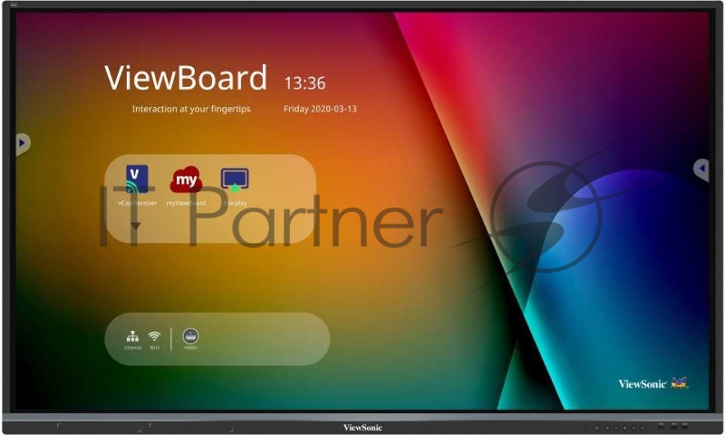 Монитор жидкокристаллический ViewSonic Интерактивный дисплей LCD 64.5 16:9 3840x2160(UHD 4K), 1,07B, 5000:1, TOUCH, 5Y