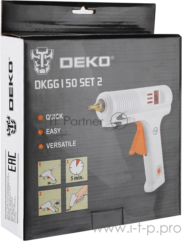 Клеевой пистолет Deko DKGG150 SET2 150Вт стерж.:11мм