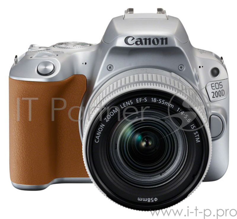 Зеркальный Фотоаппарат Canon EOS 200D серебристый 24.2Mpix EF-S 18-55mm f/3.5-5.6 IS STM 3 1080p Fu