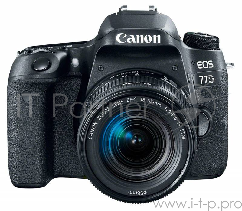 Зеркальный Фотоаппарат Canon EOS 77D черный 24.2Mpix EF-S 18-55mm f/3.5-5.6 IS STM 3 1080p Full HD