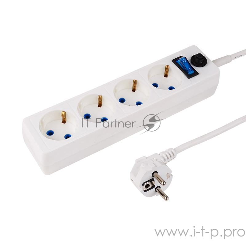 Сетевой фильтр PROconnect STANDARD 4 гнезда, 3 м, 3х0.75 мм², с/з + автовыкл., белый